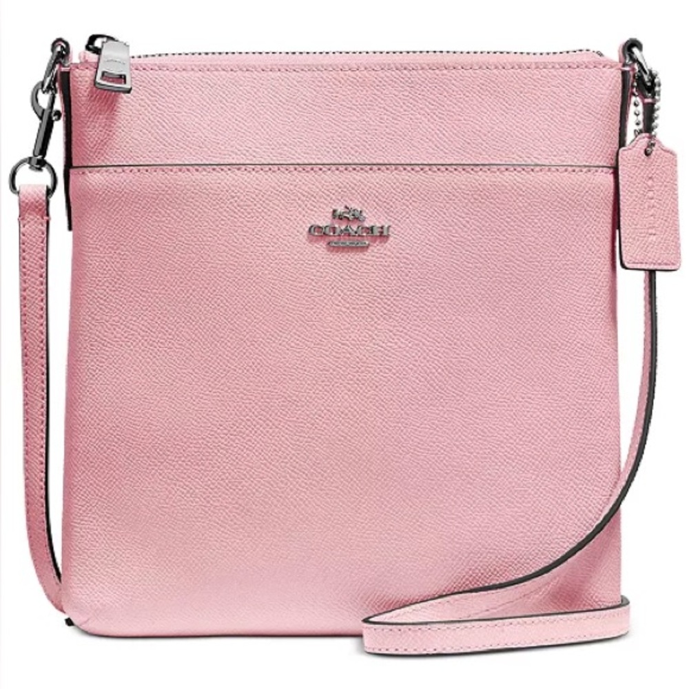 Coach Kitt Crossbody Messenger Bag in Blush Crossgrain Leather
